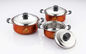 o Cookware 6pcs de aço inoxidável ajusta manutenção prática de 16cm - de 18cm - de 20cm a baixa